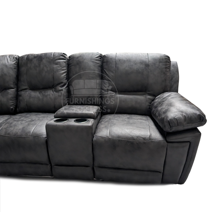 Zara Electric L Shaped 5 Seater Grey Reclining Corner Sofa