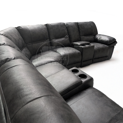 Zara Electric L Shaped 5 Seater Grey Reclining Corner Sofa