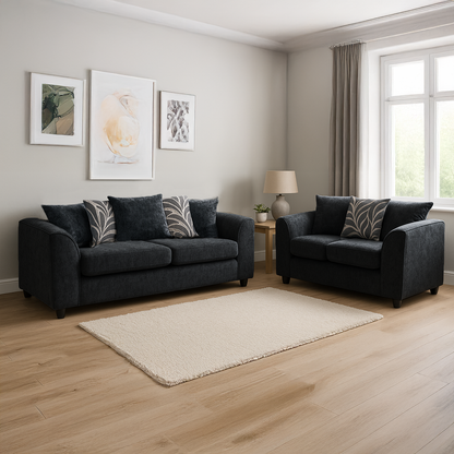 Zina Chenille Fabric Sofa Suite