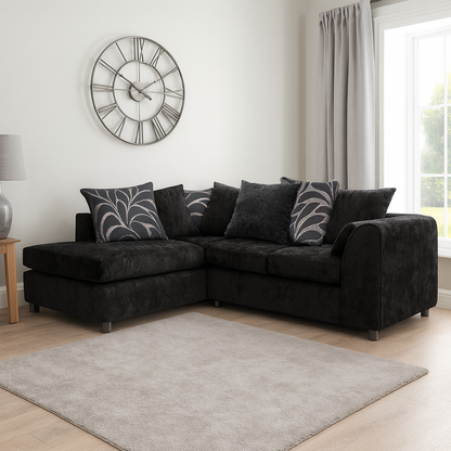 Zina Chenille Fabric Corner Sofa