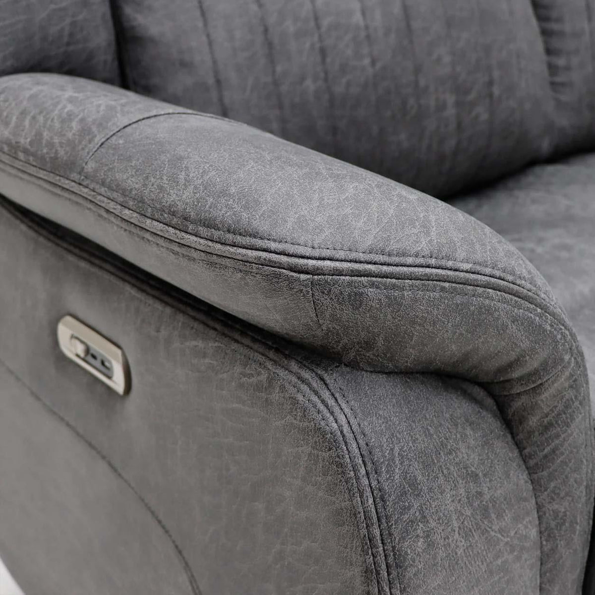 Lennox Grey Tech Fabric 3 + 2 + 1 Sofa Suite with Electric Recliner