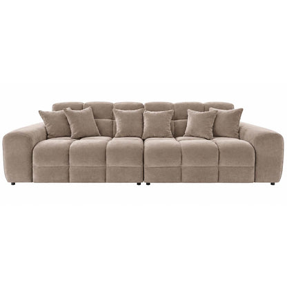 Jenson 4 Seater Plush Velvet Sofa with Deep Seats & Boxed Arms