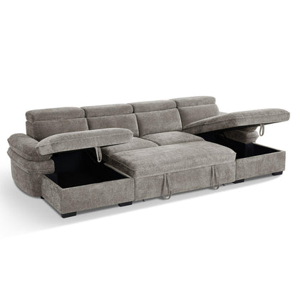 Blake U Shaped 5 Seater Fabric Corner Sofa Bed