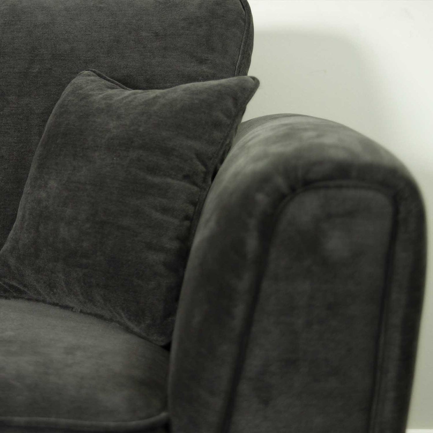 Ascot Large 3 Seater Sofa Chenille Fabric Beige or Charcoal