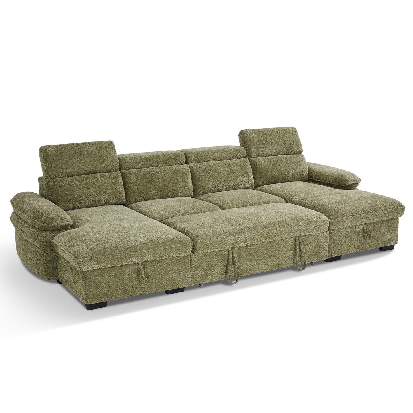 Blake U Shaped 5 Seater Fabric Corner Sofa Bed