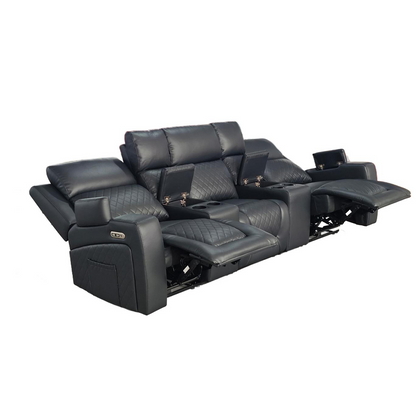 Florida Cinema 3 Seater Electric Reclining Leather Sofa