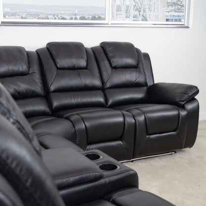 Oxbridge 5 Seater Electric Recliner Corner Sofa LED USB Black or Grey