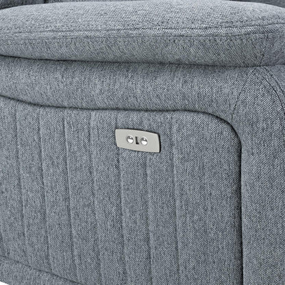 Linden 5 Seater Electric Reclining Corner Sofa Grey Fabric