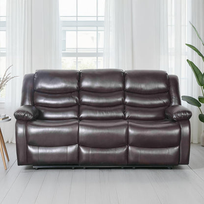 Cortland Leather Look 3 + 2 Sofa Suite Manual Reclining Black or Brown
