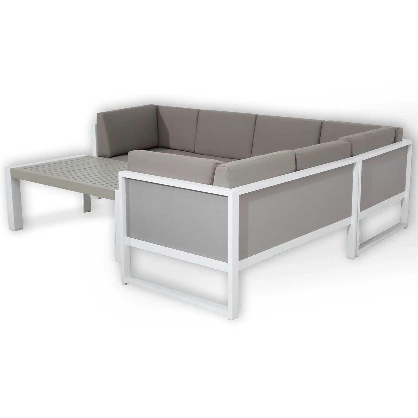 Aluminium Garden Corner Sofa Set 6 Seater with Coffee Table