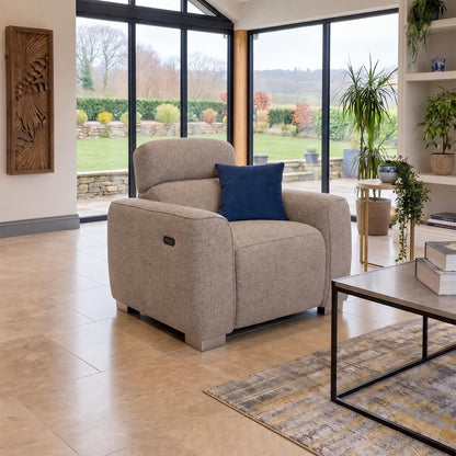 Tisbury 3 + 2 Electric Recliner Sofa Suite USB Beige or Grey