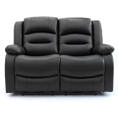Arlo Black or Grey Leather Like Electric Reclining Sofa Suite 3 + 2 USB + Drinks Tray