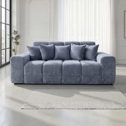 Jenson 3 Seater Plush Velvet Sofa with Deep Seats & Boxed Arms