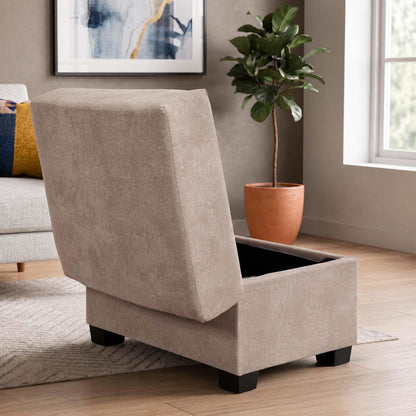 Milan Footstool With Storage Black Grey Mink