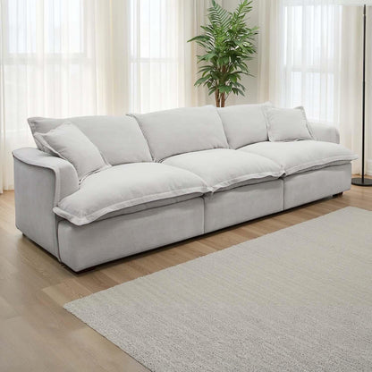 Stanford Feather Filled Modular Sofa with Footstool Grey or Stone