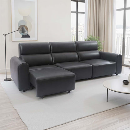 Corby 3 Seater Electric Recliner Sofa Leather Look High Back Design
