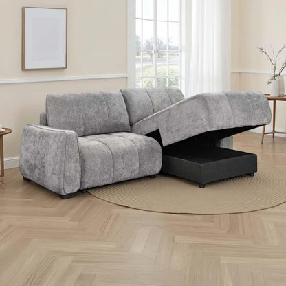 Parkstone Universal Corner Sofabed with Storage Beige Green or Grey