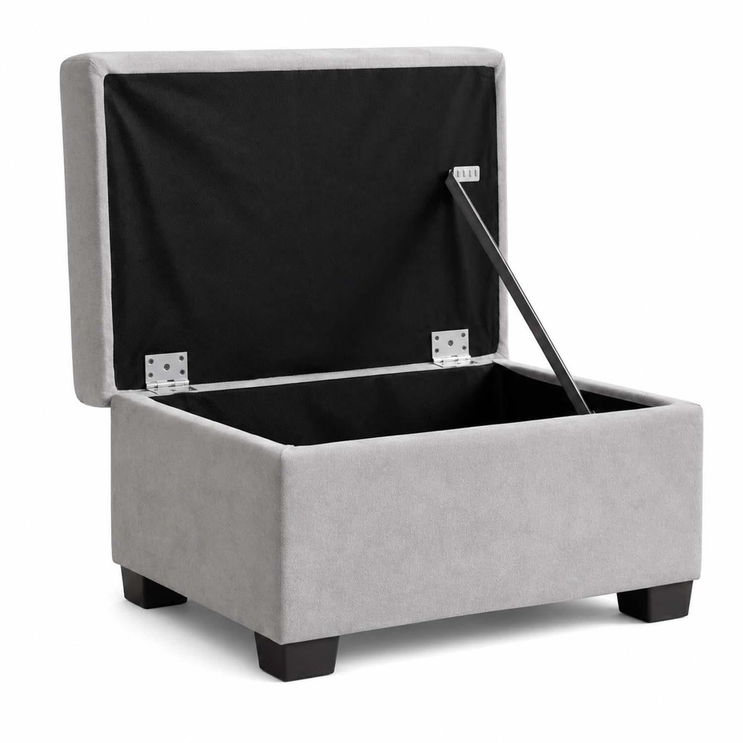 Milan Footstool With Storage Black Grey Mink