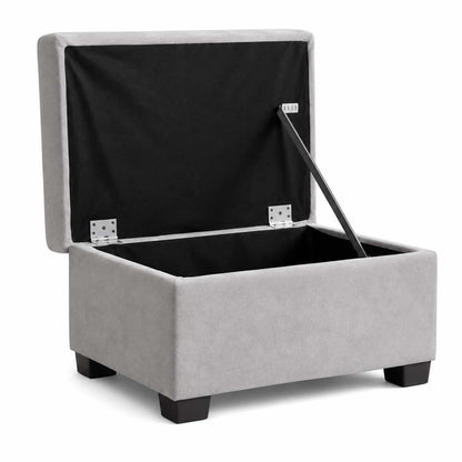 Milan Footstool With Storage Black Grey Mink