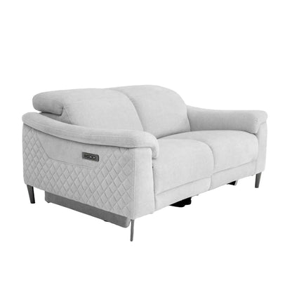 Oscar Electric Reclining 3 Piece Sofa Suite 2 + 1 + 1 Ivory Fabric