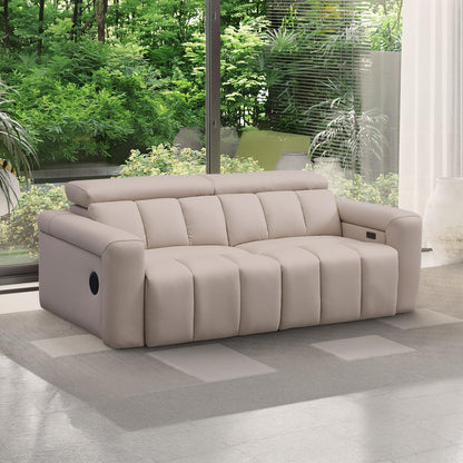 Delilah Electric Reclining Cream Oslo 3 Seater Sofa With Soundbar