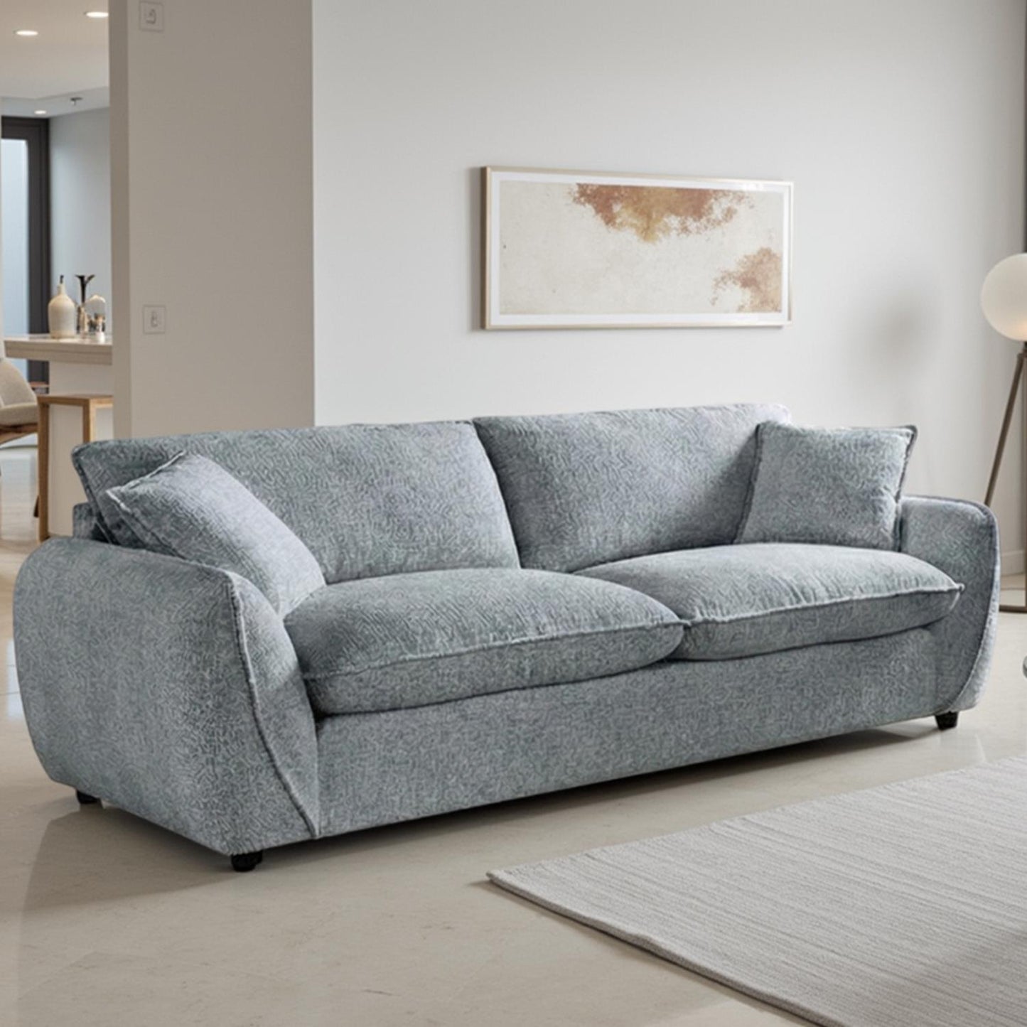 Berti Beige or Grey Fabric Sofa Suite