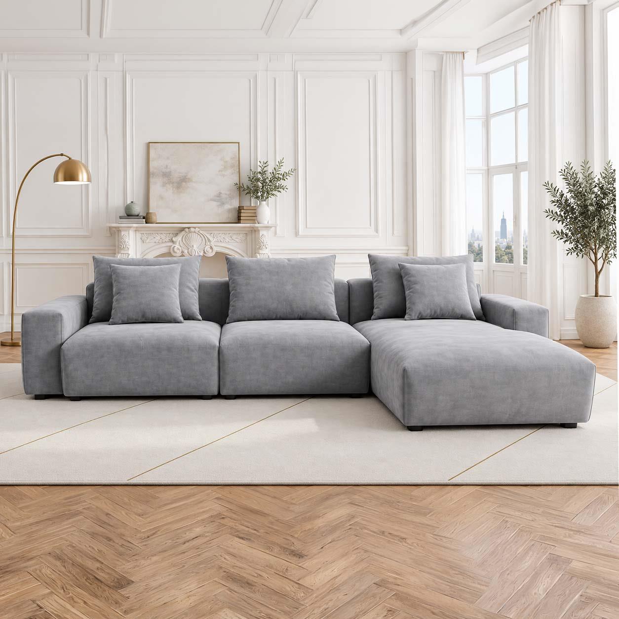 Mayfield Universal Corner Sofa with Reversible Chaise Beige or Grey