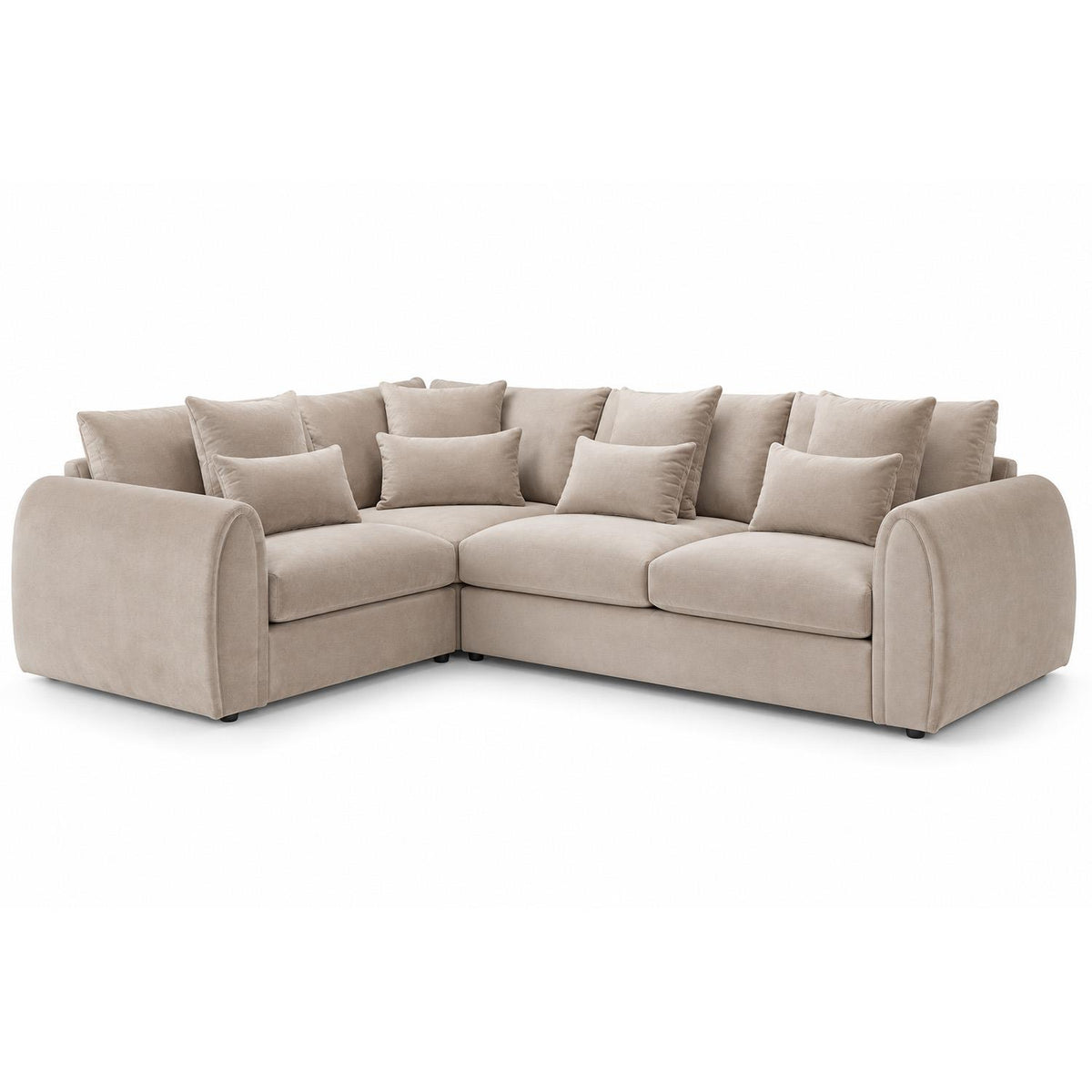 Mercer 4 Seater Velvet Corner Sofa LHF or RHF Grey or Mocha