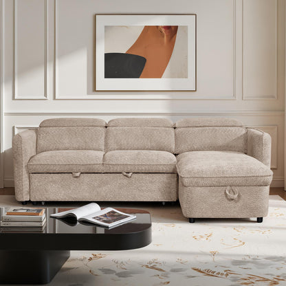 Ria L Shaped 4 Seater Fabric Corner Sofa Bed