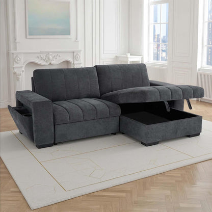 Frankie Universal Corner Sofa Bed with Storage USB & Cupholder