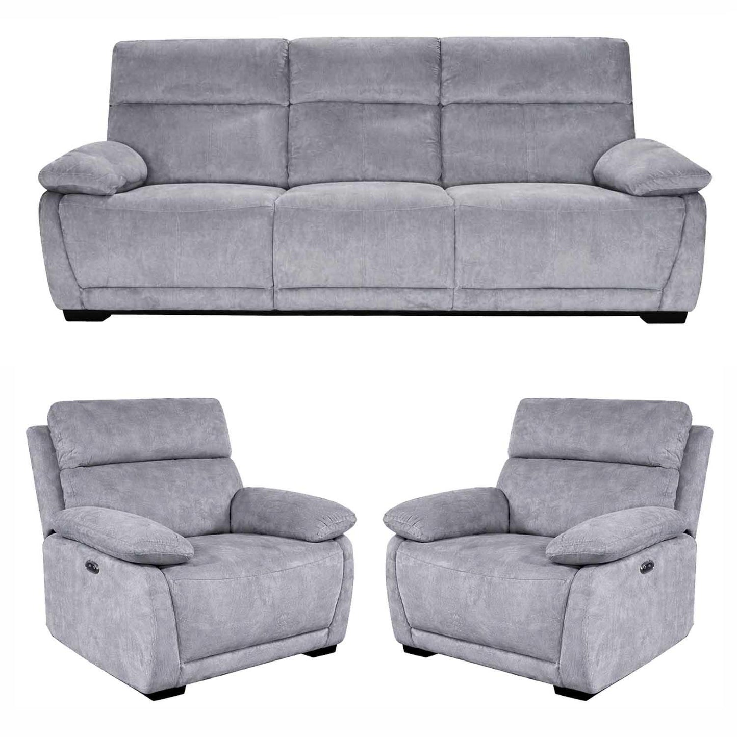 Piccadilly Electric Recliner Sofa Fabric USB 3 + 1 + 1