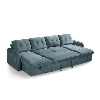 Seattle U Shaped 5 Seater Fabric Corner Sofa Bed