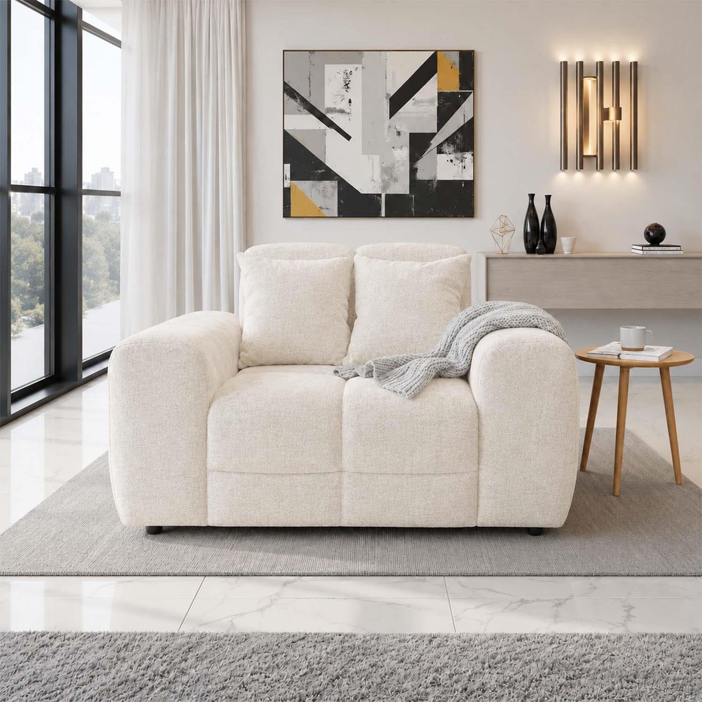Jenson Plush Velvet Armchair with Deep Seat & Thick Boxed Arms