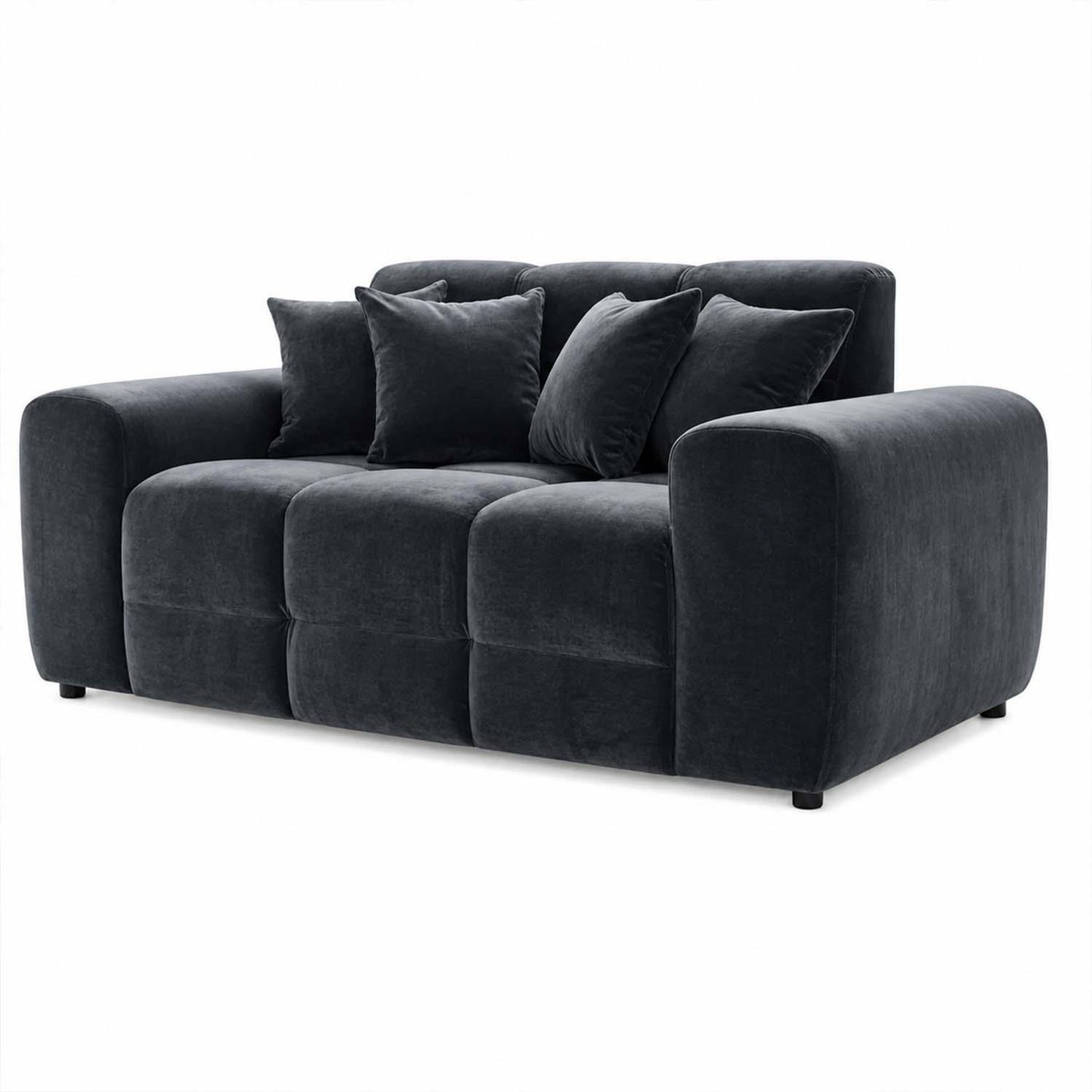 Jenson 2 Seater Plush Velvet Sofa with Deep Seats & Boxed Arms