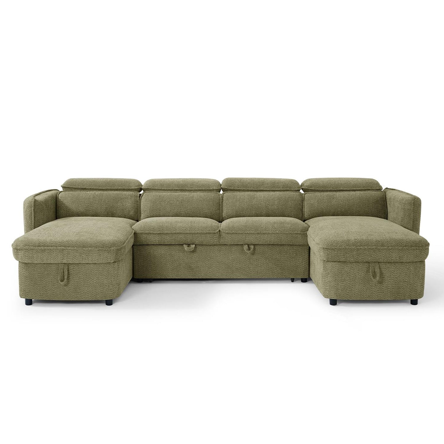 Ria Large 4 5 Seater Fabric U Shaped Sofa Bed Tilting Headrest Storage