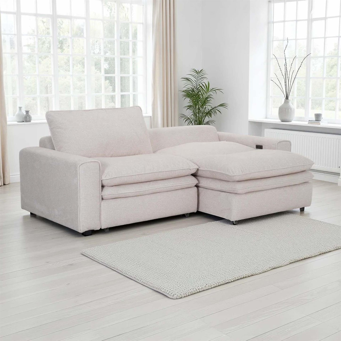 Finchley Cloud Electric 2 Seater Sofa Bed with Power Sliding Seats