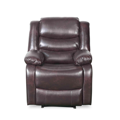 Cortland Leather Look Single Seater Armchair Manual Recliner Black Brown