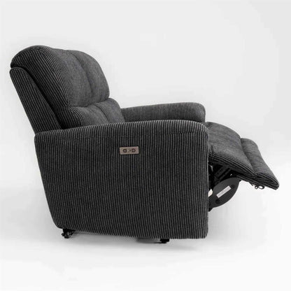 Carla Electric Reclining 2 Seater Sofa Midnight Black USB Charging