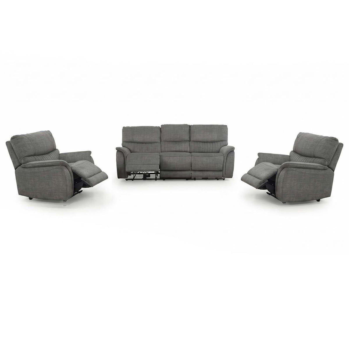 Hoxley Electric Reclining 3 Piece Sofa Suite 3 + 1 + 1 Charcoal