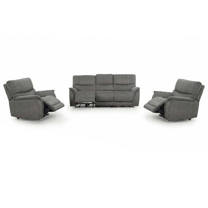 Hoxley Electric Reclining 3 Piece Sofa Suite 3 + 1 + 1 Charcoal