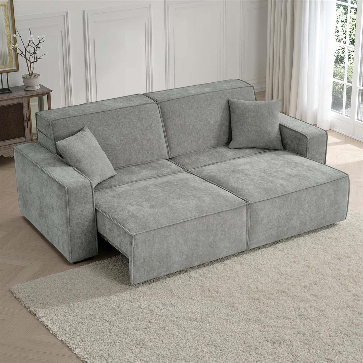 Huxley 3 Seater Electric Sofa Bed with Power Extension & Boxed Arms
