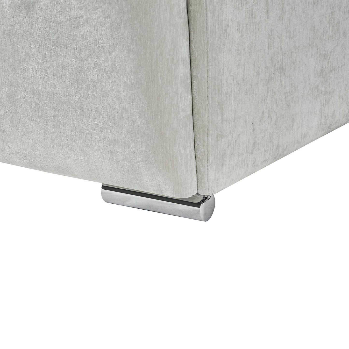 Monza L Shaped Chenille Fabric Beige Grey 4 Seater Corner Sofa LH