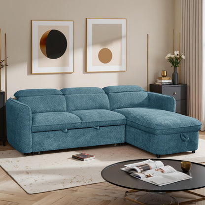 Ria L Shaped 4 Seater Fabric Corner Sofa Bed