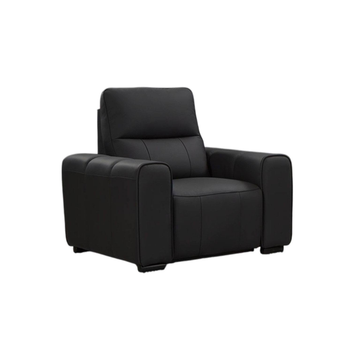 Belleza Modern Genuine Leather Electric Reclining Armchair Black