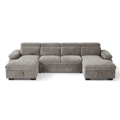 Blake U Shaped 5 Seater Fabric Corner Sofa Bed