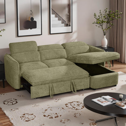 Ria L Shaped 4 Seater Fabric Corner Sofa Bed