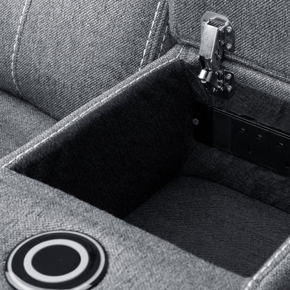 Orlando Grey Fabric 3 + 2 Electric Reclining Sofa Suite USB Charging