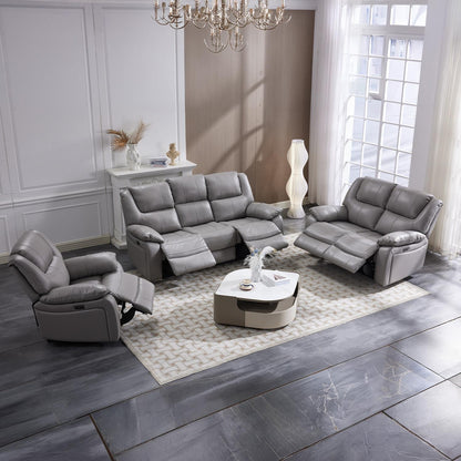 Knowle Electric Reclining 3 Piece Sofa Suite 3 + 2 + 1 Pisa Grey