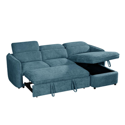 Ria L Shaped 4 Seater Fabric Corner Sofa Bed
