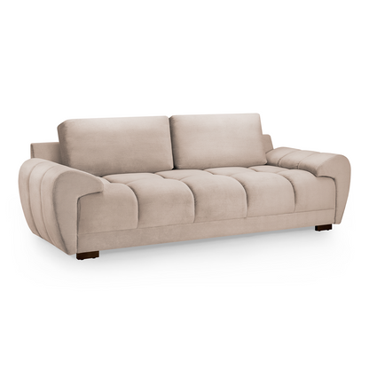 Zura Plush Velvet Large 3 Seater Sofa | Cream, Grey or Mocha